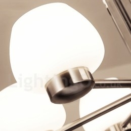 Lampadario moderno contemporaneo a 8 luci con paralume in vetro