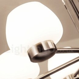 Lampadario moderno contemporaneo a 6 luci con paralume in vetro