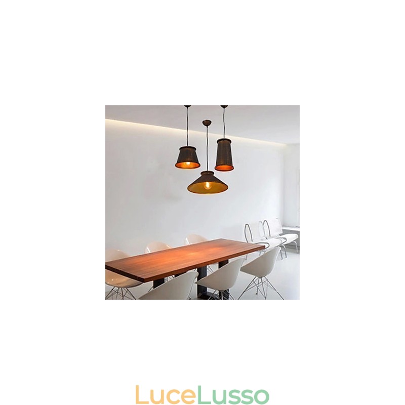 Lampadario Mini Stile Moderno Contemporaneo Metallo 3 Luci Lampada a Sospensione