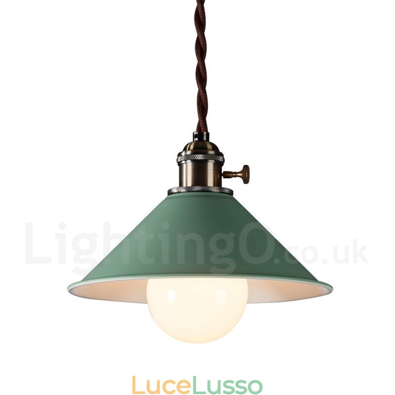 Lampada a sospensione moderna contemporanea in acciaio con paralume in acciaio