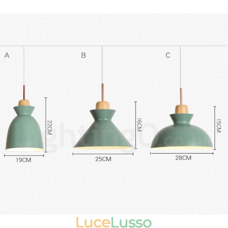 Lampada a sospensione moderna contemporanea in acciaio con paralume in lega di alluminio