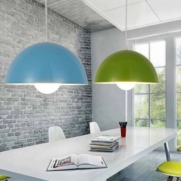 Lampada a sospensione moderna contemporanea in acciaio con paralume in lega di alluminio