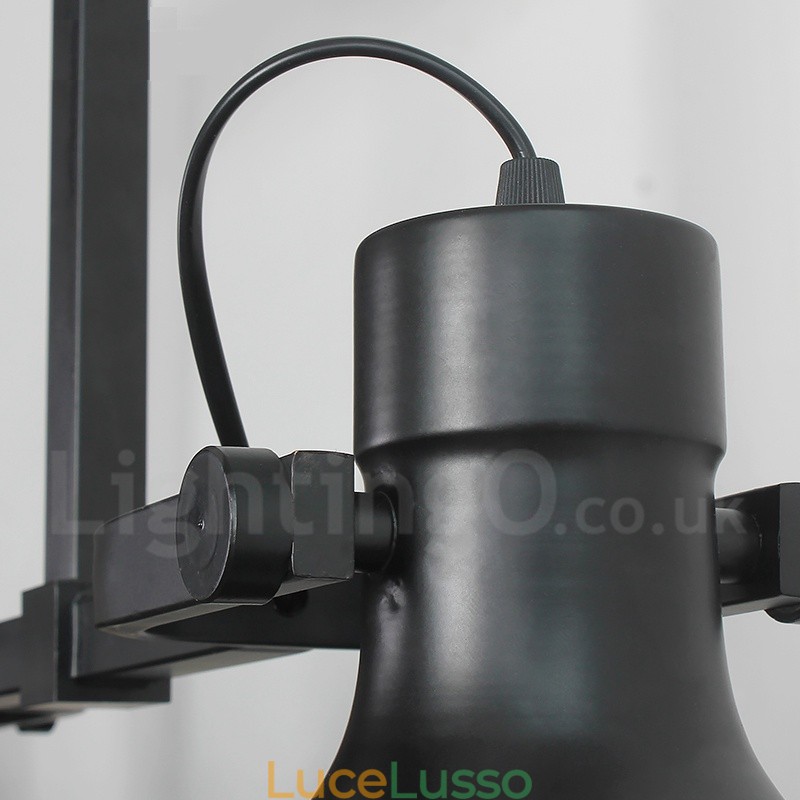 Lampada a sospensione rustica retrò in acciaio a 3 luci con paralume in vetro