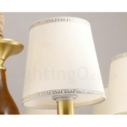 Lampadario a sospensione in ottone rustico retrò da 15 luci con paralume in vetro