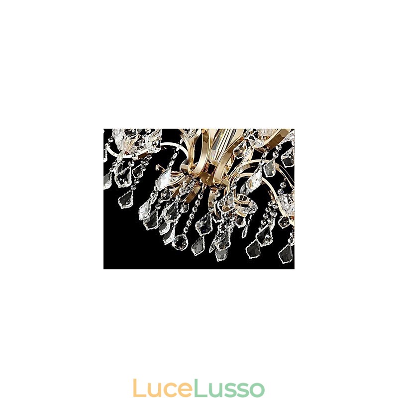 Lampadario in cristallo di ferro battuto dorato di alta qualità 8 luci