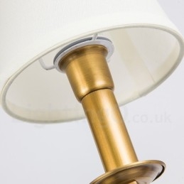 Lampadario a sospensione in ottone rustico retrò a 6 luci con paralume in tessuto