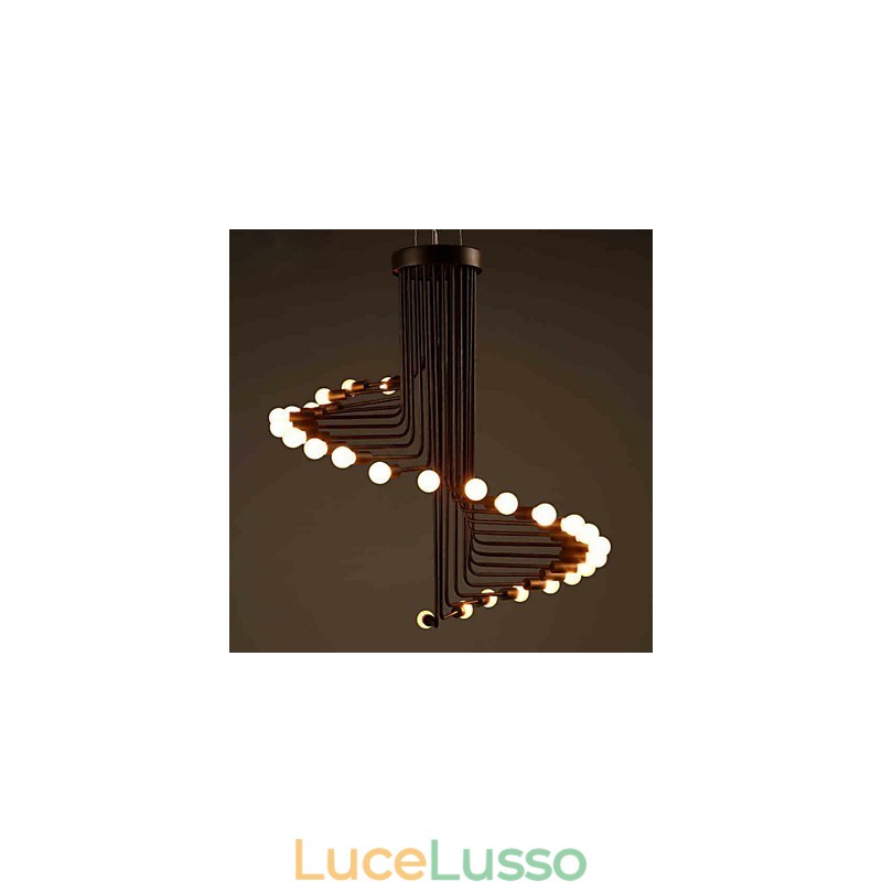 Lampadario in metallo dipinto in stile country