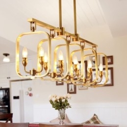 Lampadario a sospensione in ottone rustico retrò di lusso