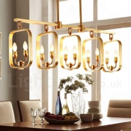 Lampadario a sospensione in ottone rustico retrò di lusso