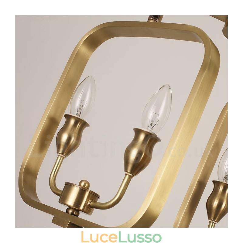 Lampadario a sospensione in ottone rustico retrò di lusso