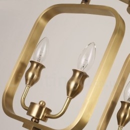 Lampadario a sospensione in ottone rustico retrò a 6 luci