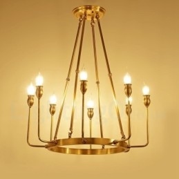 Lampadario a sospensione in ottone rustico retrò da 6 e 8 luci