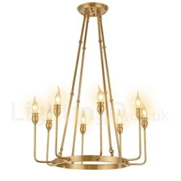 Lampadario a sospensione in ottone rustico retrò da 6 e 8 luci