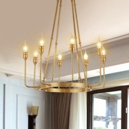 Lampadario a sospensione in ottone rustico retrò da 6 e 8 luci