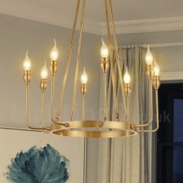 Lampadario a sospensione in ottone rustico retrò da 6 e 8 luci