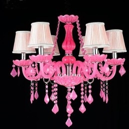 Lampada da caffè Progetto Luce Candela Cristallo Lampada a Sospensione Rosa A