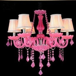 Lampada da caffè Progetto Luce Candela Cristallo Lampada a Sospensione Rosa A