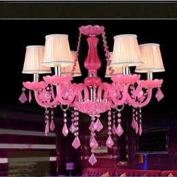 Lampada da caffè Progetto Luce Candela Cristallo Lampada a Sospensione Rosa A