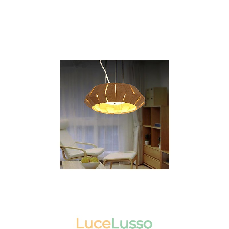 Lampadario Country Legno Bambù