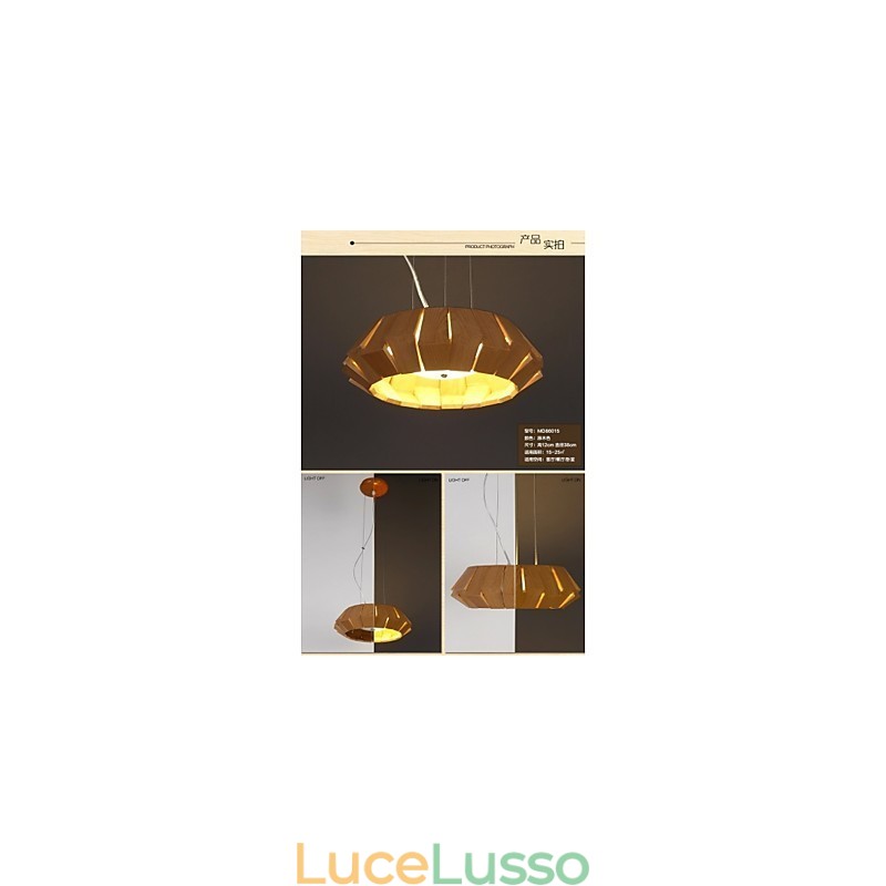 Lampadario Country Legno Bambù