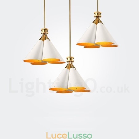 Lampadario a sospensione in lega di alluminio rustico retrò a 4 luci con paralume in lega di alluminio Lampadario a sospensione in lega di alluminio rustico retrò a 4 luci con paralume in lega di alluminio
