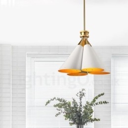 Lampadario a sospensione in lega di alluminio rustico retrò a 4 luci con paralume in lega di alluminio