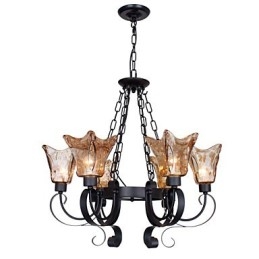 Lampadario 6 luci in vetro tradizionale classico vintage