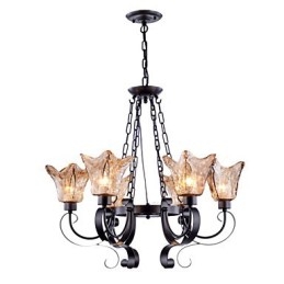 Lampadario 6 luci in vetro tradizionale classico vintage
