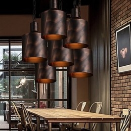 Lampadario rustico Lodge Drum Metal Pendant Light