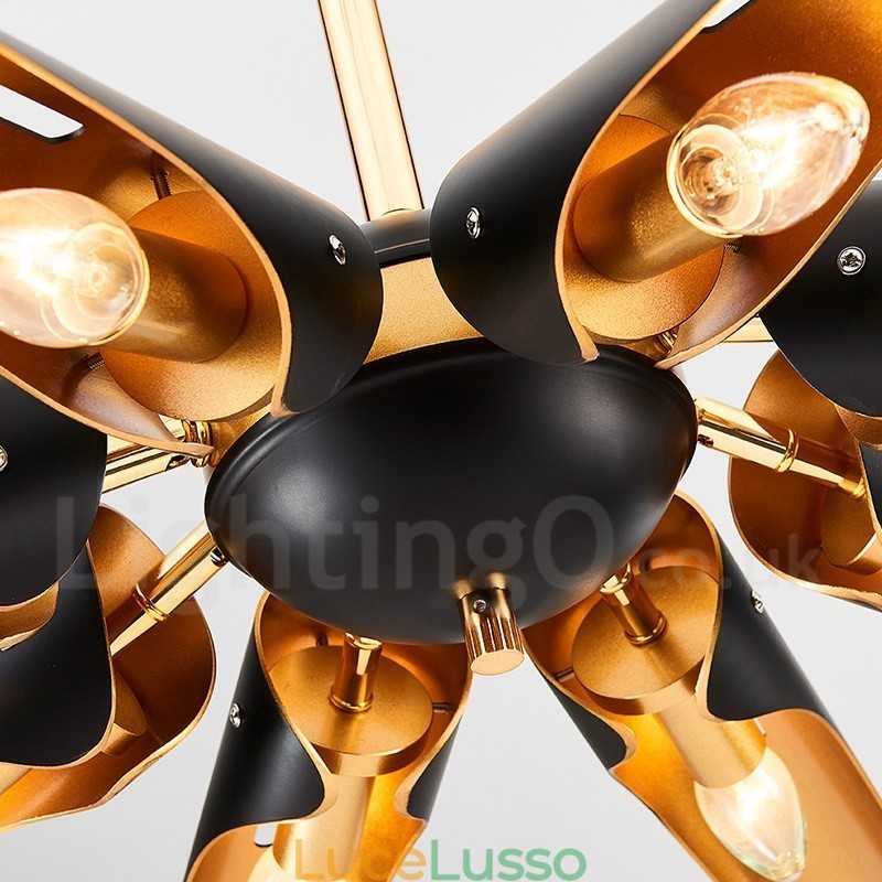 Lampadario a sospensione in lega di alluminio rustico retrò a 5 luci con paralume in lega di alluminio