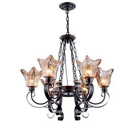 Lampadario 6 luci in vetro tradizionale classico vintage