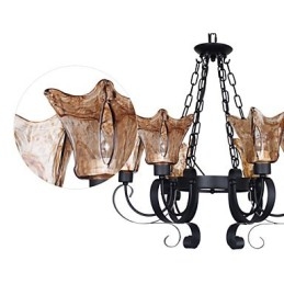 Lampadario 6 luci in vetro tradizionale classico vintage