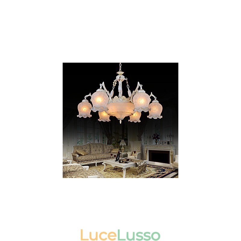 Lampadario Bianco Europeo Retro Classico