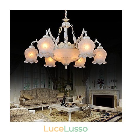 Lampadario Bianco Europeo Retro Classico