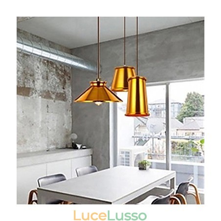 Lampadario Mini Stile Moderno Contemporaneo Metallo 3 Luci Lampada a Sospensione Lampadario Mini Stile Moderno Contemporaneo Metallo 3 Luci Lampada a Sospensione
