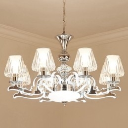 Lampadario a sospensione in cristallo di lusso rustico retrò con paralume in vetro