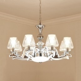 Lampadario a sospensione in cristallo di lusso rustico retrò con paralume in vetro