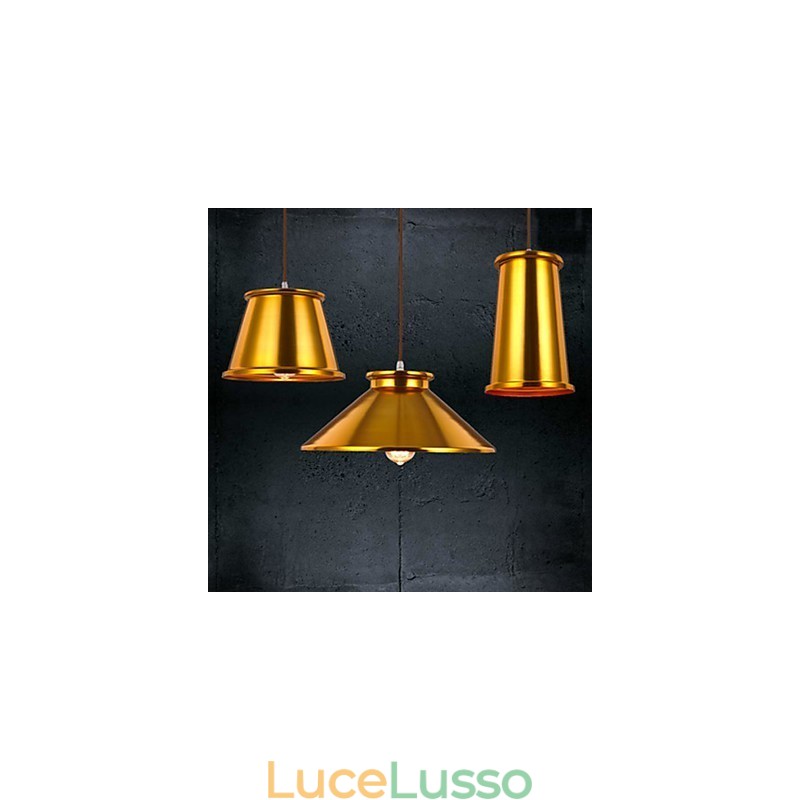 Lampadario Mini Stile Moderno Contemporaneo Metallo 3 Luci Lampada a Sospensione