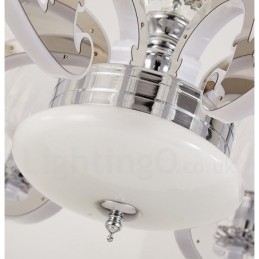 Lampadario a sospensione in cristallo di lusso rustico retrò con paralume in vetro
