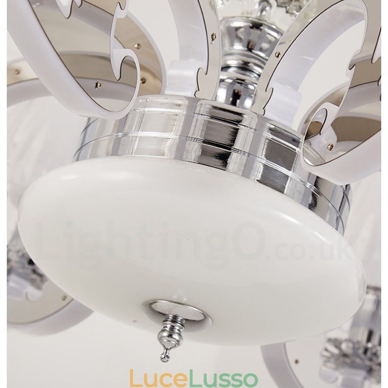 Lampadario a sospensione in cristallo di lusso rustico retrò con paralume in vetro