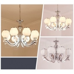 Lampadario a sospensione moderno contemporaneo di lusso a 8 luci con paralume in vetro