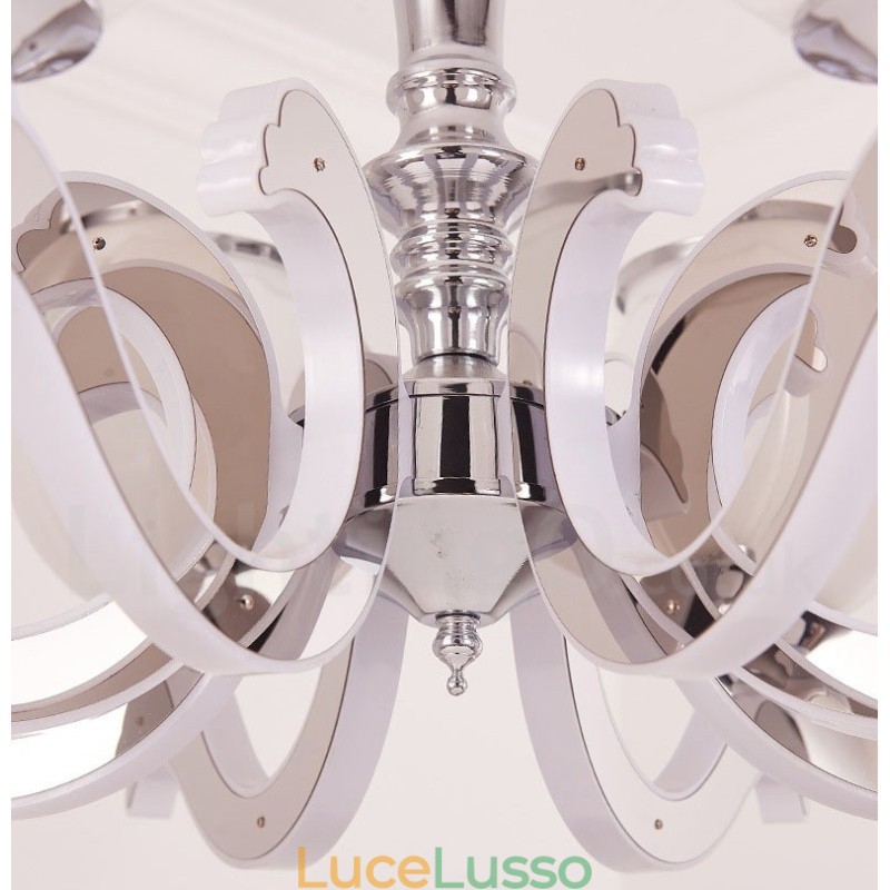 Lampadario a sospensione moderno contemporaneo di lusso a 8 luci con paralume in vetro
