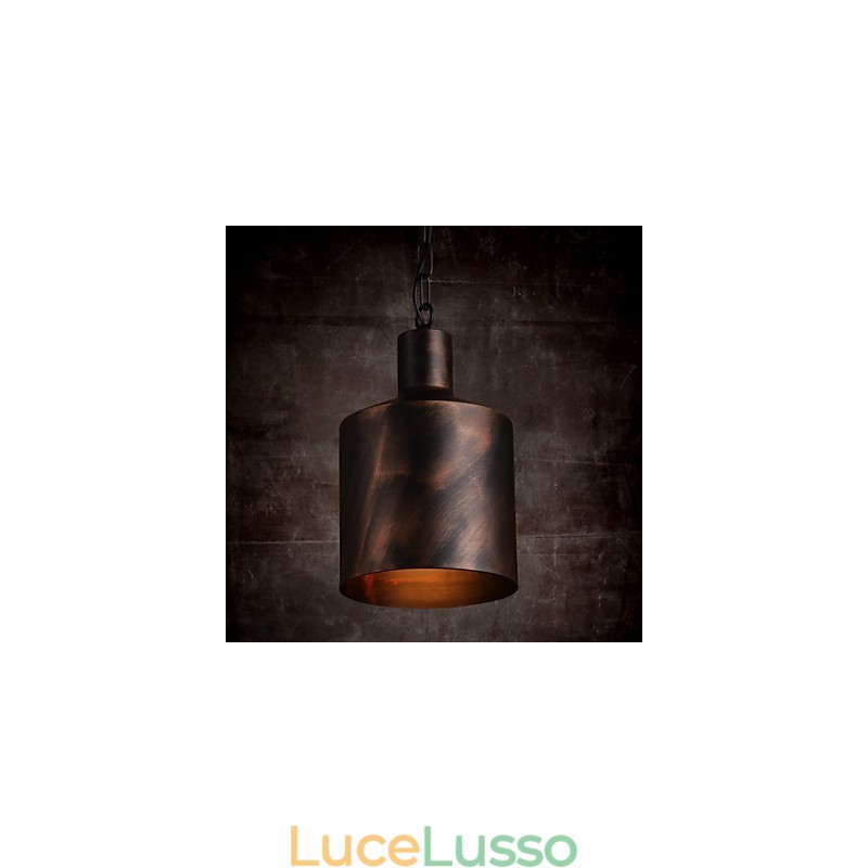 Lampadario rustico Lodge Drum Metal Pendant Light