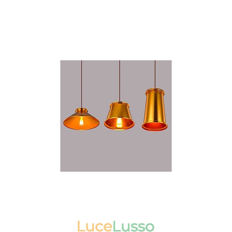 Lampadario Mini Stile Moderno Contemporaneo Metallo 3 Luci Lampada a Sospensione