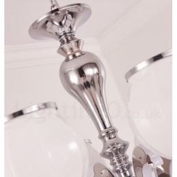 Lampadario a sospensione moderno contemporaneo di lusso a 8 luci con paralume in vetro