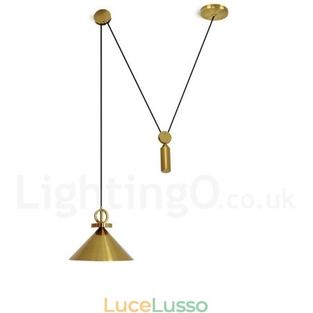 Lampada a sospensione moderna contemporanea in stile nordico con salite e discese, in rame puro, lampada da soffitto in ottone Lampada a sospensione moderna contemporanea in stile nordico con salite e discese, in rame puro, lampada da soffitto in ottone