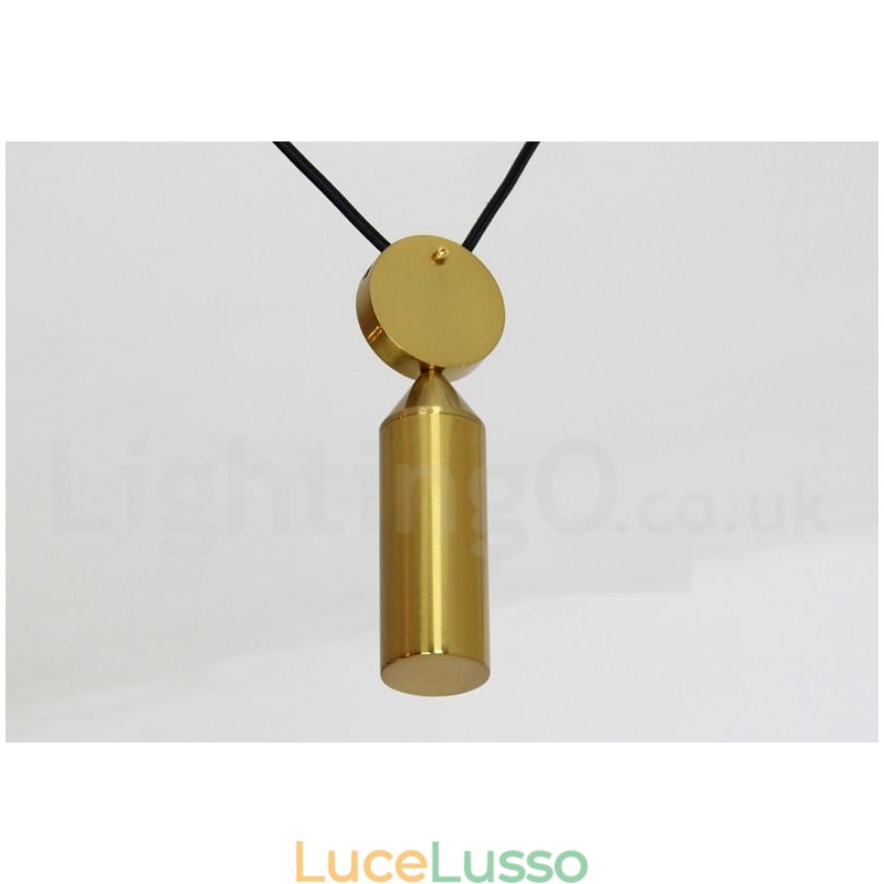 Lampada a sospensione moderna contemporanea in stile nordico con salite e discese, in rame puro, lampada da soffitto in ottone