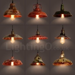 1 luce rustica Lodge retrò vintage lampada a sospensione loft