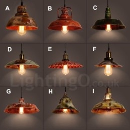 1 luce rustica Lodge retrò vintage lampada a sospensione loft