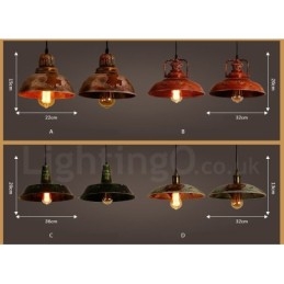 1 luce rustica Lodge retrò vintage lampada a sospensione loft